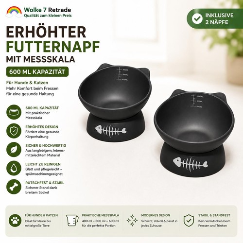 Katzen futternapf erhöht set - katzen,